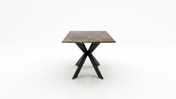 Alternative view of Rechthoekige marmeren eettafel Matrix Farfalle - Royal Brown