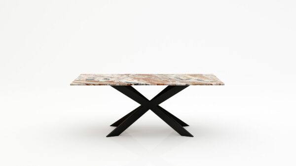 Rechthoekige marmeren eettafel Matrix Farfalle - Arabescato Orobico Rosso - 260x100cm