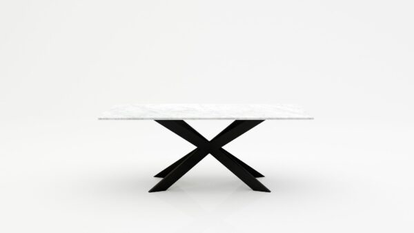 Rechthoekige marmeren eettafel Matrix Farfalle - Bianco Carrara CD CHIARO - 260x100cm