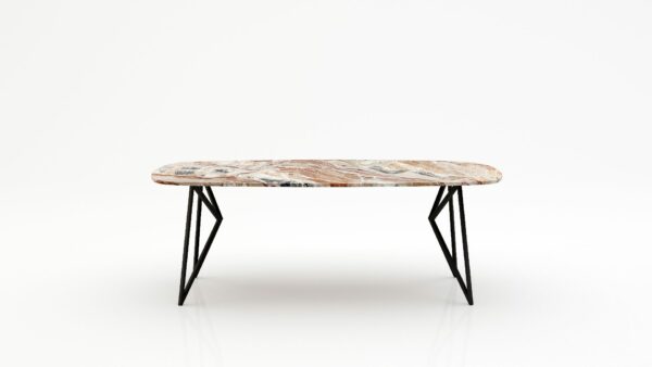 Deens ovale marmeren eettafel Pipistrello - Arabescato Orobico Rosso - 260x120cm