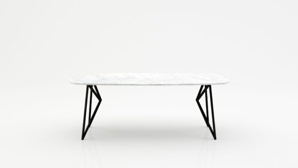 Deens ovale marmeren eettafel Pipistrello - Bianco Carrara CD CHIARO - 260x120cm