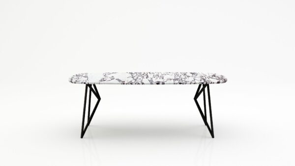 Deens ovale marmeren eettafel Pipistrello - Calcatta Viola - 260x120cm