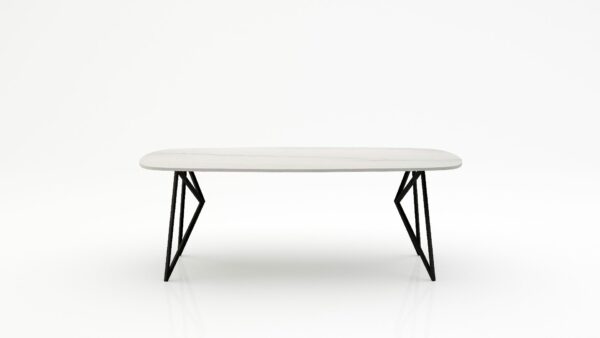 Deens ovale marmeren eettafel Pipistrello - Mont Blanc Quartzite - 260x120cm