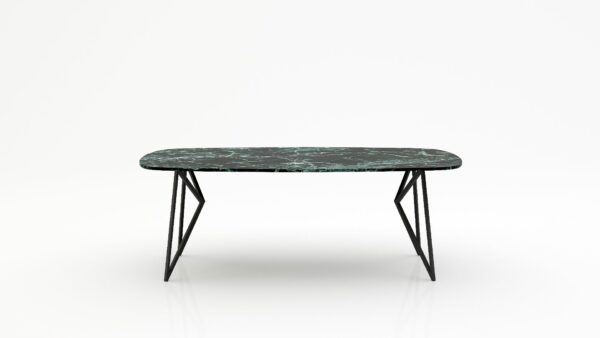 Deens ovale marmeren eettafel Pipistrello - Verde rameggiato - 260x120cm