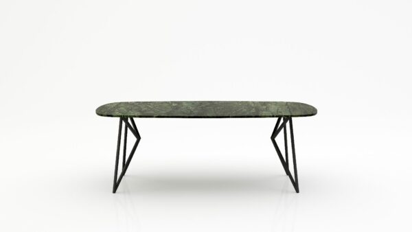 Deens ovale marmeren eettafel Pipistrello - Verde Guatemala - 260x120cm