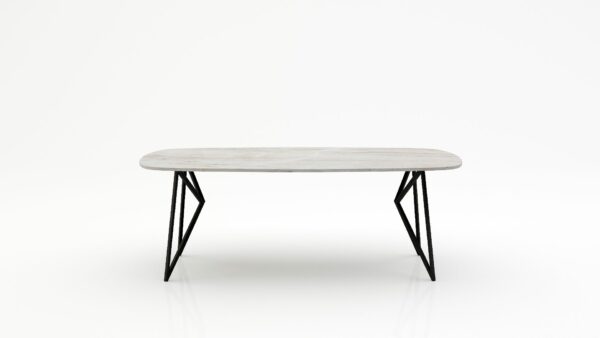 Deens ovale marmeren eettafel Pipistrello - Taj Mahal Quartzite - 260x120cm