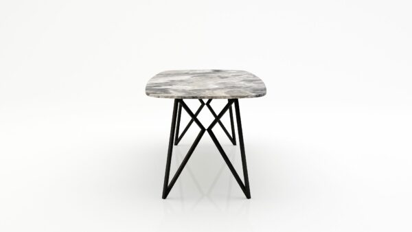 Alternative view of Deens ovale marmeren eettafel Pipistrello Arabescato Orobico Grigio