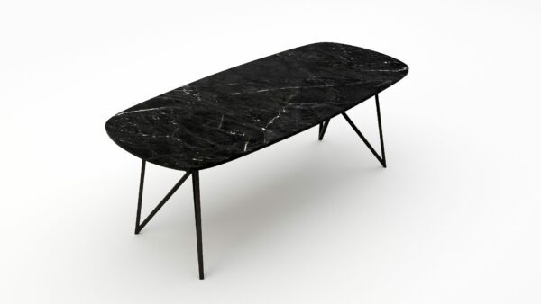 Alternative view of Deens ovale marmeren eettafel Pipistrello - Negresco