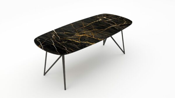 Alternative view of Deens ovale marmeren eettafel Pipistrello Nero saint port laurent