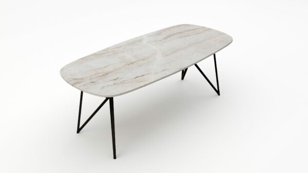 Alternative view of Deens ovale marmeren eettafel Pipistrello Taj Mahal Quartzite