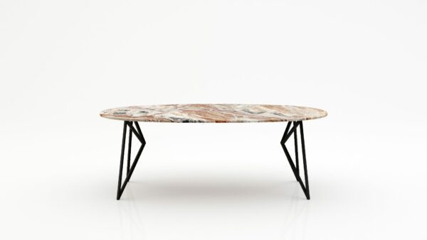 Ovale marmeren eettafel Pipistrello - Arabescato Orobico Rosso - 260x130cm