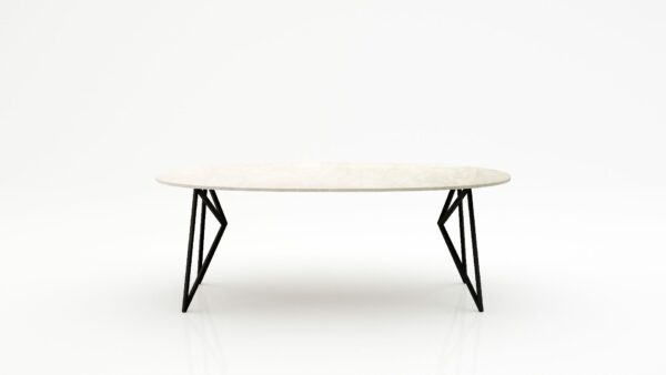 Ovale marmeren eettafel Pipistrello - Botticino Semi Classico - 260x130cm