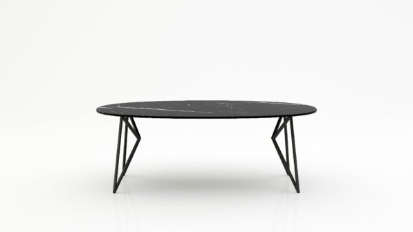 Ovale marmeren eettafel Pipistrello - Nero Marquina - 260x130cm