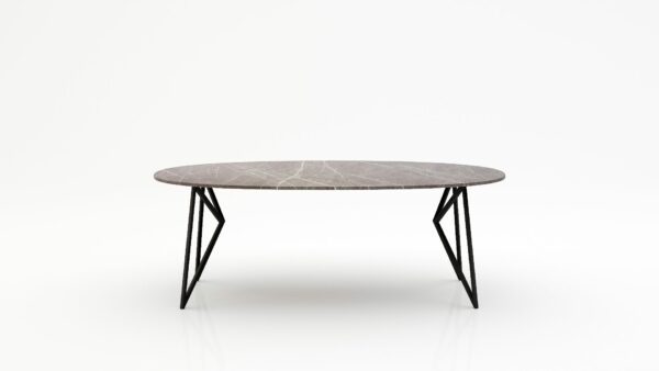 Ovale marmeren eettafel Pipistrello - Pietra Grey - 260x130cm