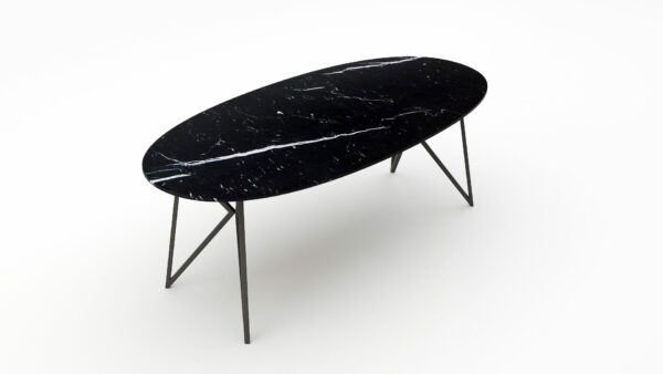 Alternative view of Ovale marmeren eettafel Pipistrello - Nero Marquina