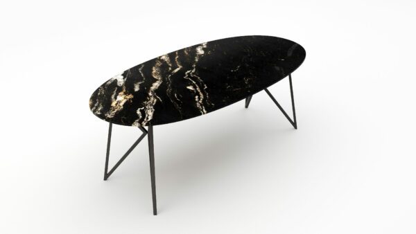 Alternative view of Ovale marmeren eettafel Pipistrello - Titanium