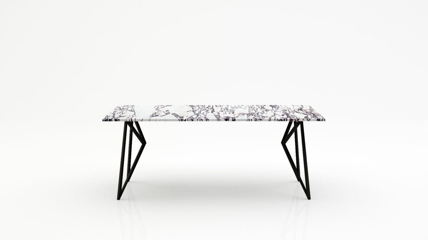 Rechthoekige marmeren eettafel Pipistrello - Calcatta Viola - 260x100cm