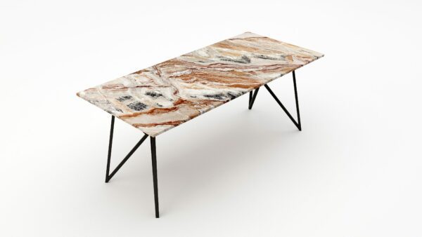 Alternative view of Rechthoekige marmeren eettafel Pipistrello Arabescato Orobico Rosso