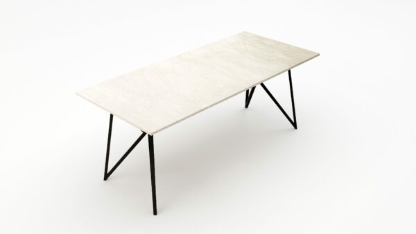 Alternative view of Rechthoekige marmeren eettafel Pipistrello Botticino Semi Classico