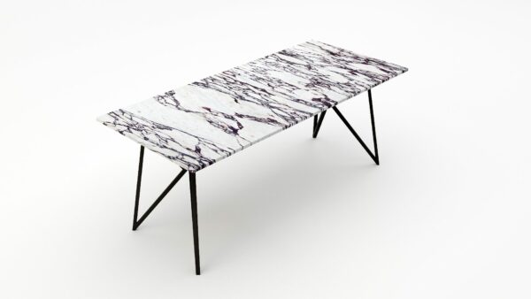 Alternative view of Rechthoekige marmeren eettafel Pipistrello - Calcatta Viola