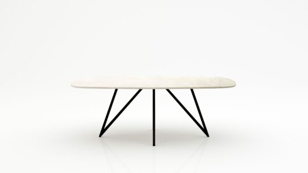 Deens ovale marmeren eettafel Polipetti - Botticino Semi Classico - 260x120cm