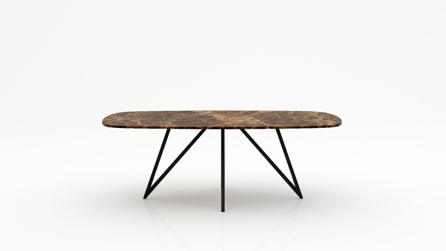 Deens ovale marmeren eettafel Polipetti - Emperador dark - 260x120cm