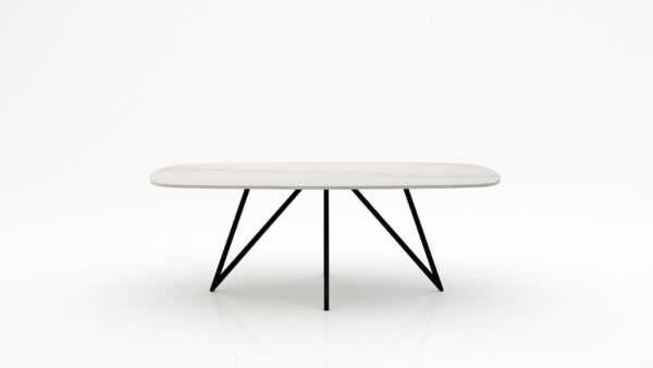Deens ovale marmeren eettafel Polipetti - Mont Blanc Quartzite - 260x120cm
