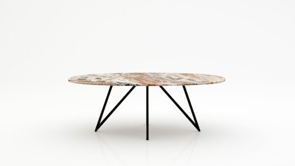 Ovale marmeren eettafel Polipetti - Arabescato Orobico Rosso - 260x130cm