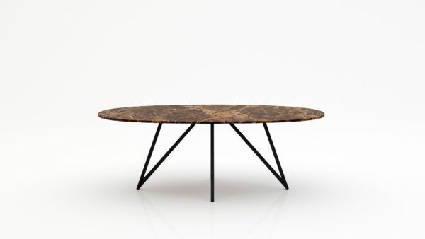 Ovale marmeren eettafel Polipetti - Emperador dark - 260x130cm