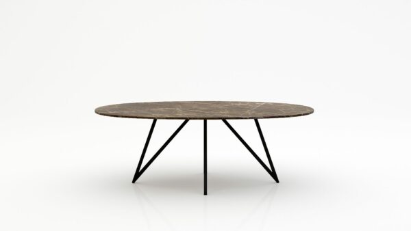 Ovale marmeren eettafel Polipetti - Royal Brown - 260x130cm
