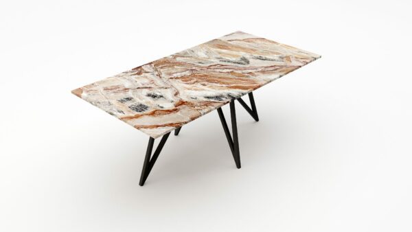 Rechthoekige marmeren eettafel Polipetti - Arabescato Orobico Rosso - 260x100cm