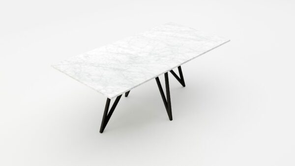 Rechthoekige marmeren eettafel Polipetti - Bianco Carrara CD CHIARO - 260x100cm