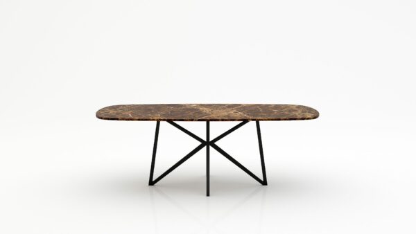 Deens ovale marmeren eettafel Stella - Emperador dark - 260x120cm