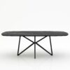 Deens ovale marmeren eettafel Stella - Nero Marquina - 260x120cm