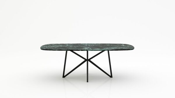 Deens ovale marmeren eettafel Stella - Verde rameggiato - 260x120cm