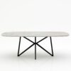 Deens ovale marmeren eettafel Stella - Taj Mahal Quartzite - 260x120cm