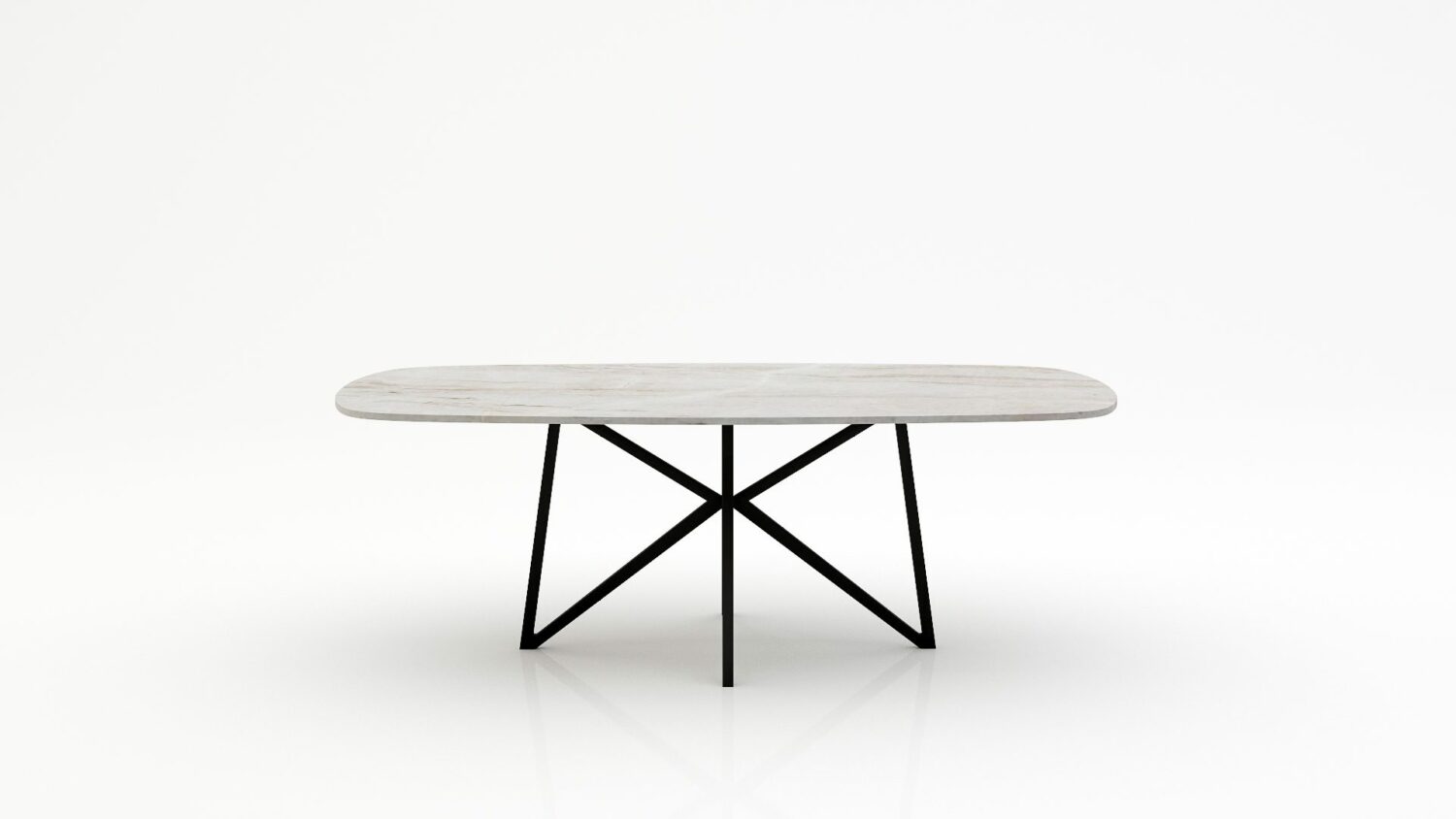 Deens ovale marmeren eettafel Stella - Taj Mahal Quartzite - 260x120cm