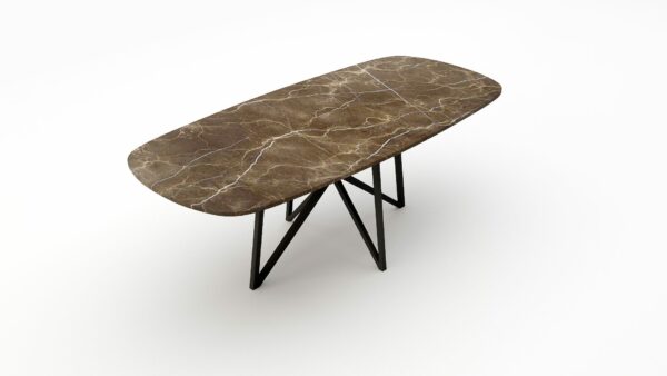 Alternative view of Deens ovale marmeren eettafel Stella - Royal Brown