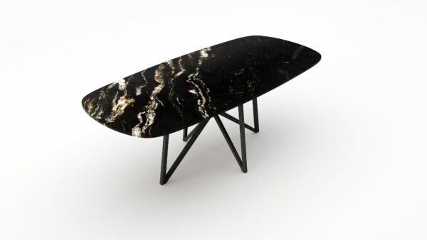 Alternative view of Deens ovale marmeren eettafel Stella - Titanium