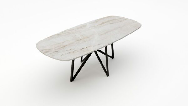 Alternative view of Deens ovale marmeren eettafel Stella - Taj Mahal Quartzite