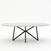 Ovale marmeren eettafel Stella - Mont Blanc Quartzite - 260x130cm