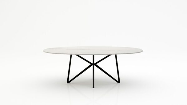 Ovale marmeren eettafel Stella - Mont Blanc Quartzite - 260x130cm