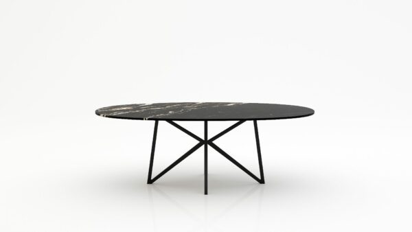 Ovale marmeren eettafel Stella - Titanium - 260x130cm
