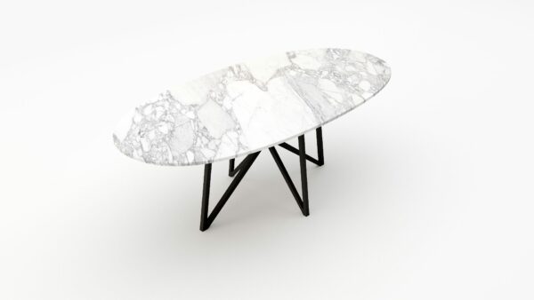 Alternative view of Ovale marmeren eettafel Stella - Arabescato Carrara