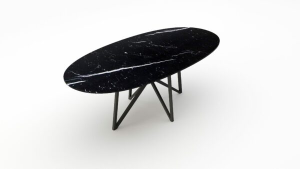 Alternative view of Ovale marmeren eettafel Stella - Nero Marquina