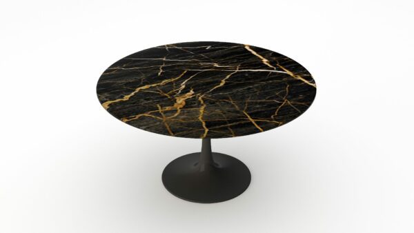 Alternative view of Ronde marmeren eettafel Tulip - Nero saint port laurent