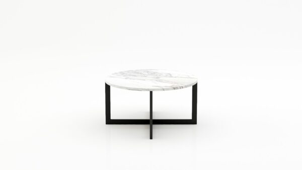 Ronde marmeren salontafel Caffė 4 - Arabescato Carrara - 100cm