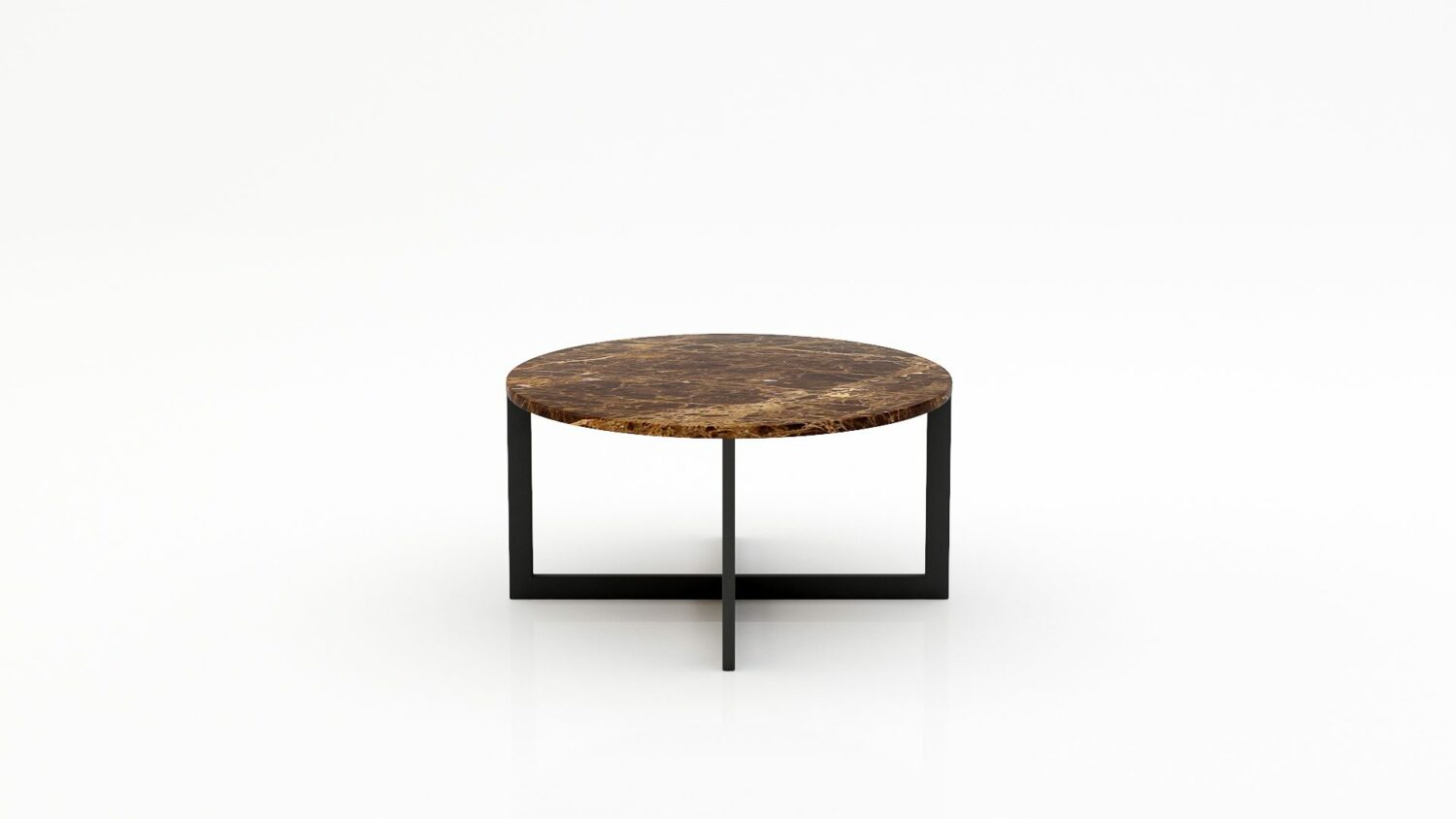 Ronde marmeren salontafel Caffė 4 - Emperador dark - 100cm