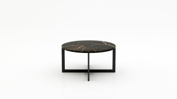 Ronde marmeren salontafel Caffė 4 - Nero saint port laurent - 100cm