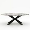Ovale marmeren eettafel Matrix Farfalle - Arabescato Orobico Grigio - 260x130cm